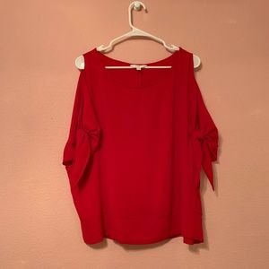Red XL blouse with bows on sleeve